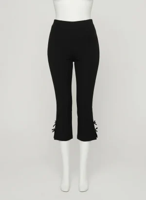 Pantalon léger capri ajusté nœud femme - Vue 1 - Pantalon léger