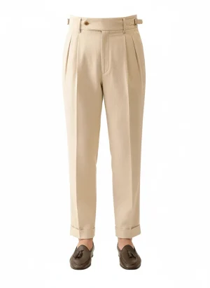 Pantalon léger coton business taille haute homme - Vue 1 - Pantalon léger