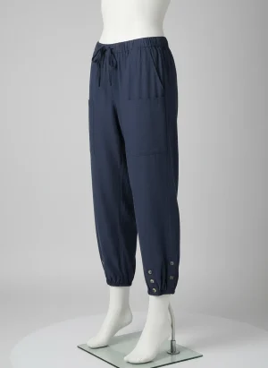 Pantalon léger coton femme taille élastique longueur cheville décontracté - Vue 1 - Pantalon léger