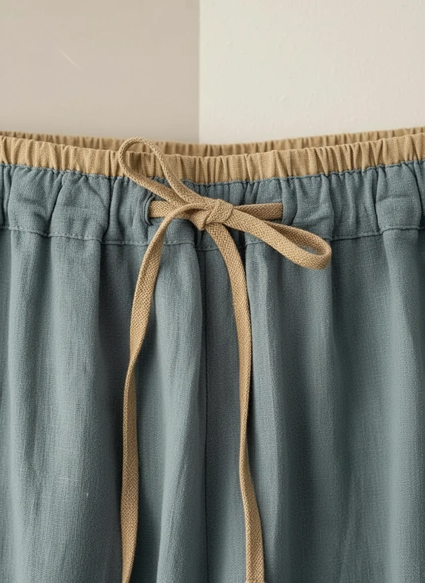 Pantalon léger coton lin ample minimaliste femme - Vue 3 - Pantalon léger