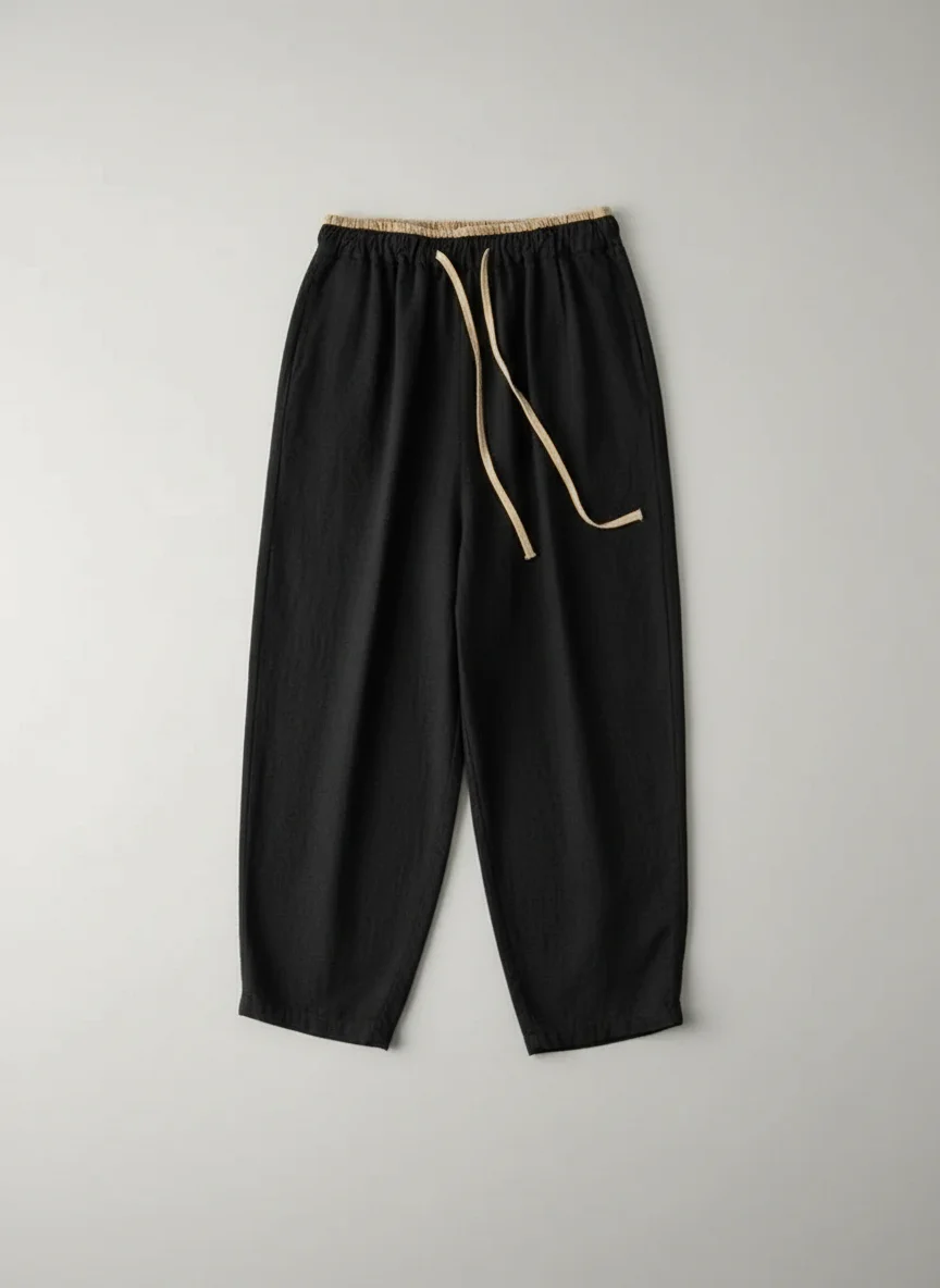 Pantalon léger coton lin ample minimaliste femme - Vue 8 - Pantalon léger