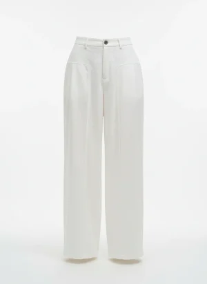 Pantalon léger coton lin femme large habillé - Vue 1 - Pantalon léger