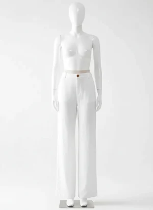 Pantalon léger coton lin large taille haute printemps - Vue 1 - Pantalon léger