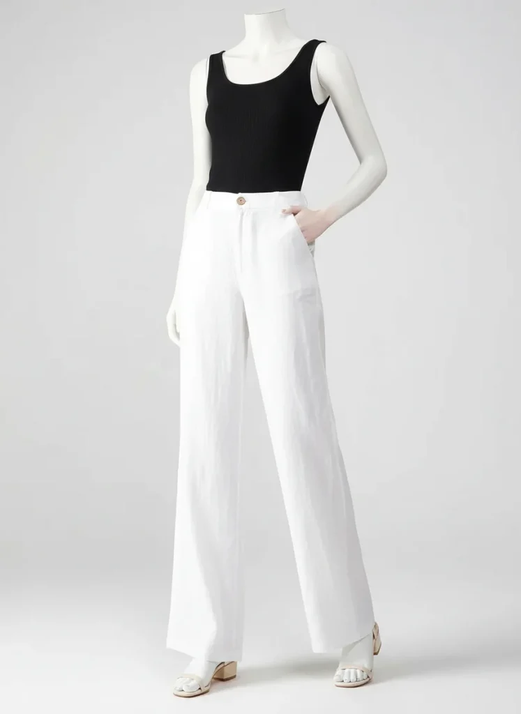 Pantalon léger coton lin large taille haute printemps - Vue 11 - Pantalon léger