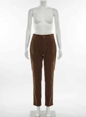 Pantalon léger coton velours côtelé vintage femme - Vue 1 - Pantalon léger