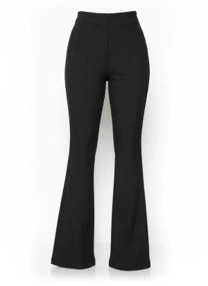 Pantalon léger évasé taille haute business mode femme - Vue 1 - Pantalon léger