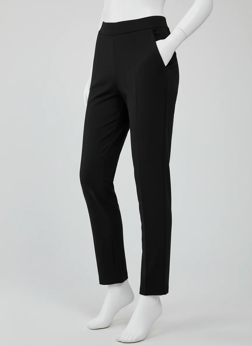 Pantalon léger extensible femme minimaliste bureau chic - Vue 3 - Pantalon léger