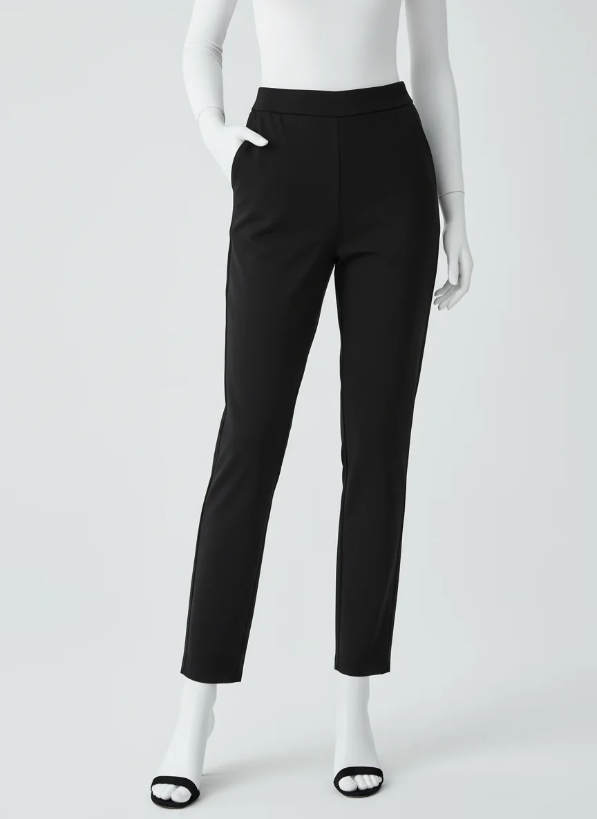 Pantalon léger extensible femme minimaliste bureau chic - Vue 5 - Pantalon léger