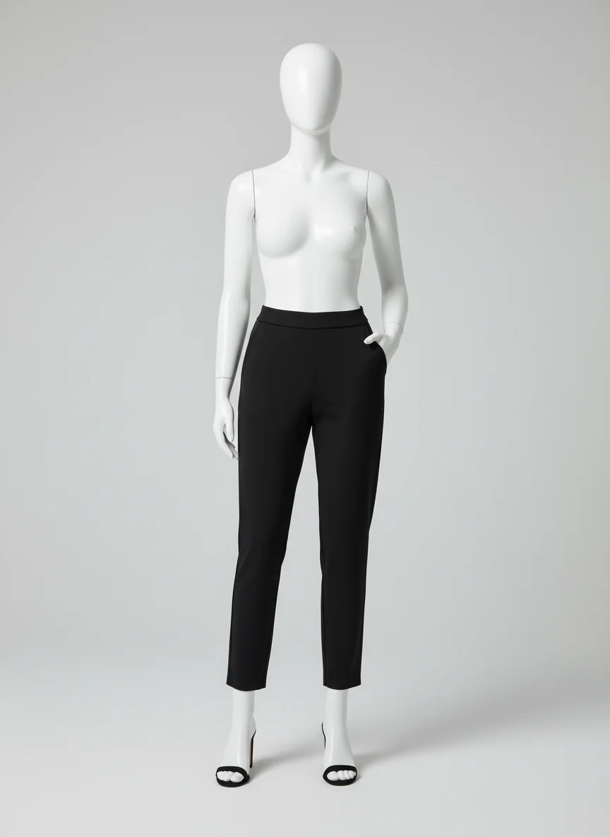 Pantalon léger extensible femme minimaliste bureau chic - Vue 7 - Pantalon léger