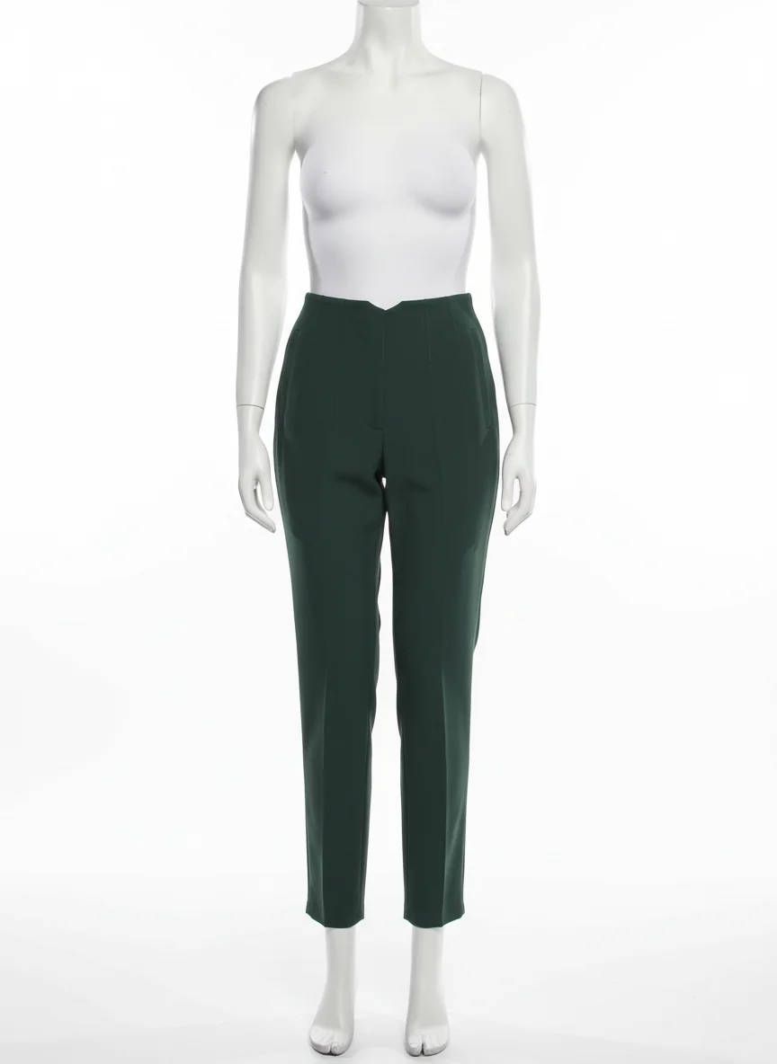 Pantalon léger femme taille haute bureau vintage chic - Vue 1 - Pantalon léger