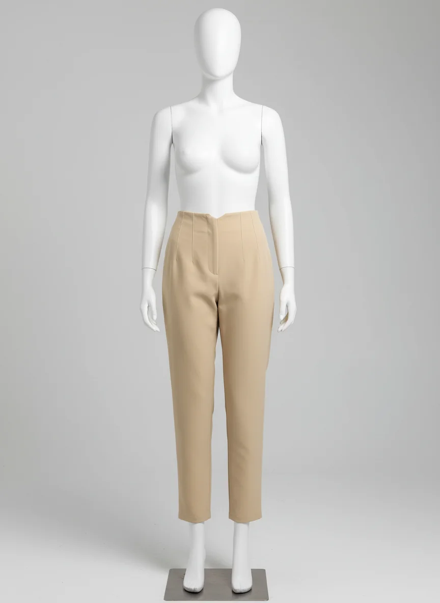 Pantalon léger femme taille haute bureau vintage chic - Vue 10 - Pantalon léger