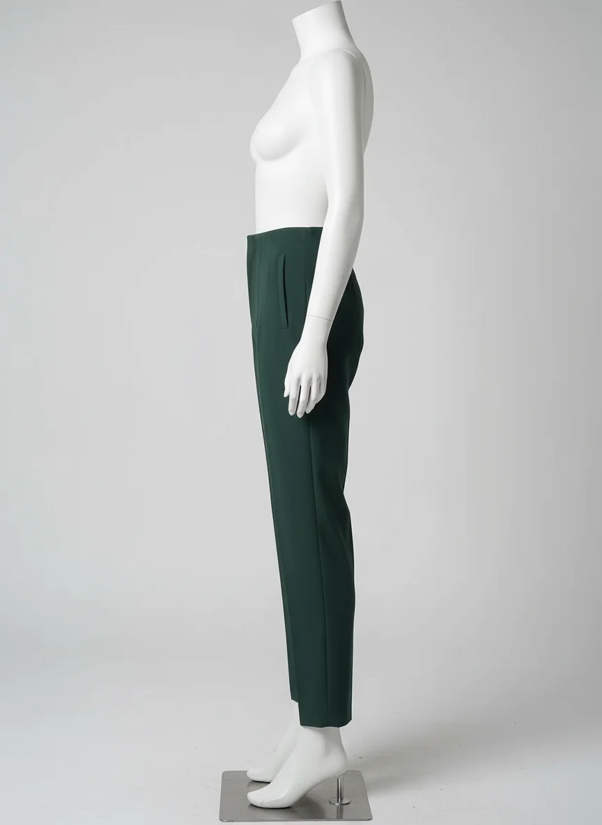 Pantalon léger femme taille haute bureau vintage chic - Vue 3 - Pantalon léger