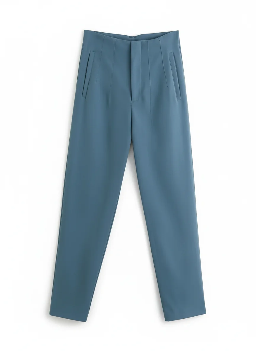 Pantalon léger femme taille haute bureau vintage chic - Vue 6 - Pantalon léger