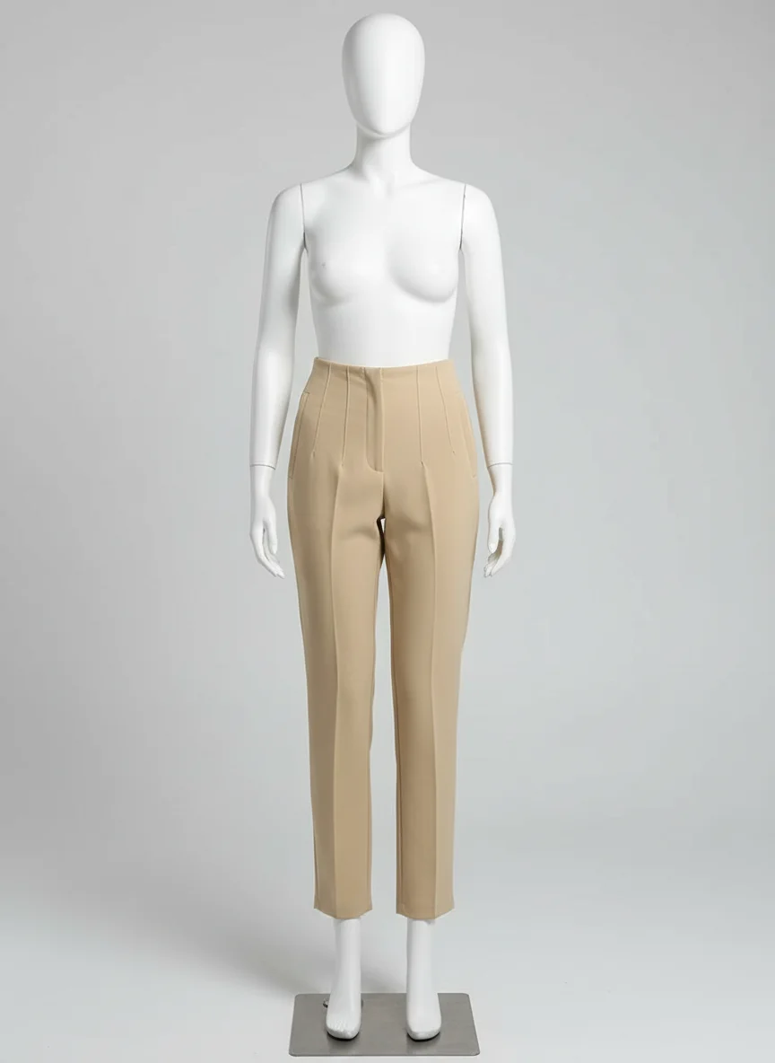 Pantalon léger femme taille haute bureau vintage chic - Vue 8 - Pantalon léger