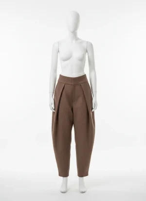 Pantalon léger femme taille haute chic coupe bouffante - Vue 1 - Pantalon léger