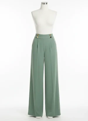 Pantalon léger femme taille haute fluide bureau chic - Vue 1 - Pantalon léger