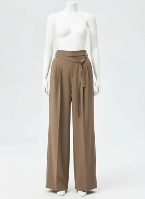 Pantalon léger habillé taille haute femme fluide - Vue 1 - Pantalon léger