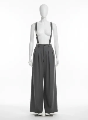 Pantalon léger large bretelles amovibles professionnel femme - Vue 1 - Pantalon léger