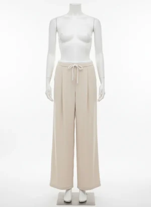 Pantalon léger large plissé femme bureau décontracté - Vue 1 - Pantalon léger