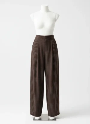 Pantalon léger large plissé taille haute femme contemporain - Vue 1 - Pantalon léger