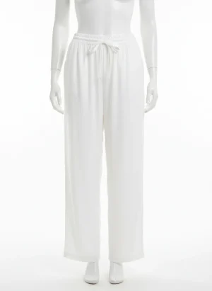 Pantalon léger large satiné baggy estival femme - Vue 1 - Pantalon léger