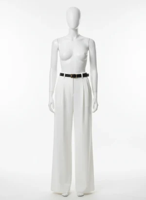 Pantalon léger large taille haute épuré bureau femme - Vue 1 - Pantalon léger