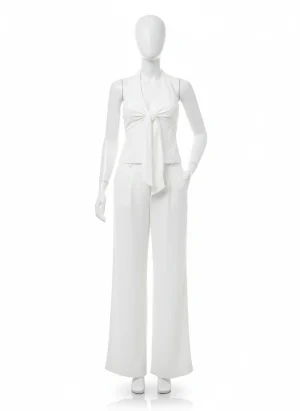 Pantalon léger large taille haute femme décontracté - Vue 1 - Pantalon léger