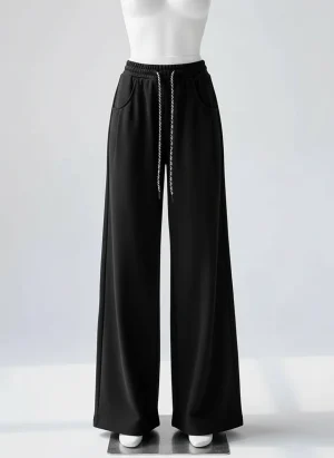 Pantalon léger large taille haute style urbain femme - Vue 1 - Pantalon léger