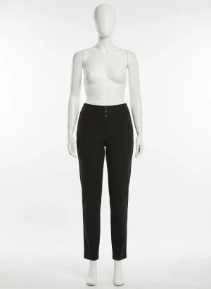 Pantalon léger maille grande taille droit business femme - Vue 1 - Pantalon léger