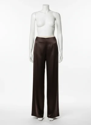 Pantalon léger satiné large taille haute chic - Vue 1 - Pantalon léger