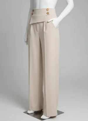 Pantalon léger taille haute femme professionnel moderne - Vue 1 - Pantalon léger