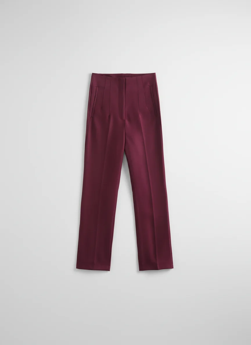 Pantalon léger taille haute vintage chic femme quotidien - Vue 5 - Pantalon léger