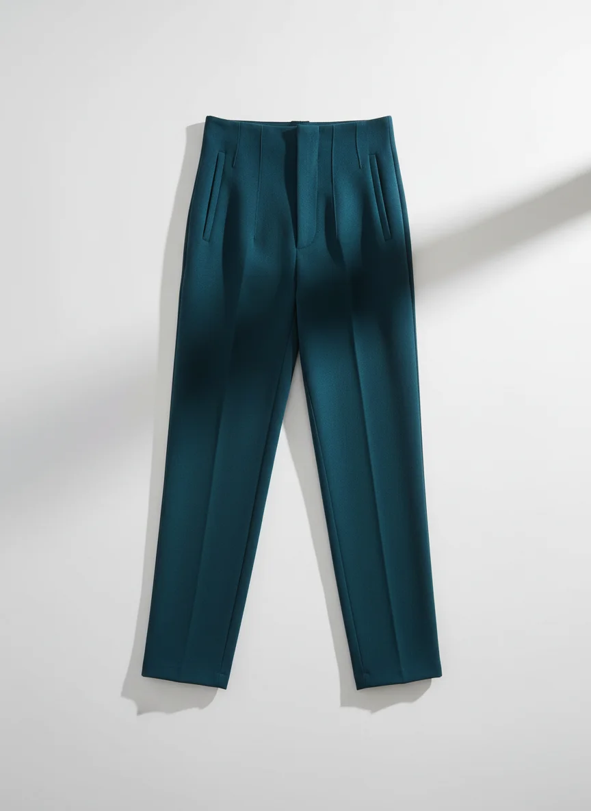 Pantalon léger taille haute vintage chic femme quotidien - Vue 8 - Pantalon léger